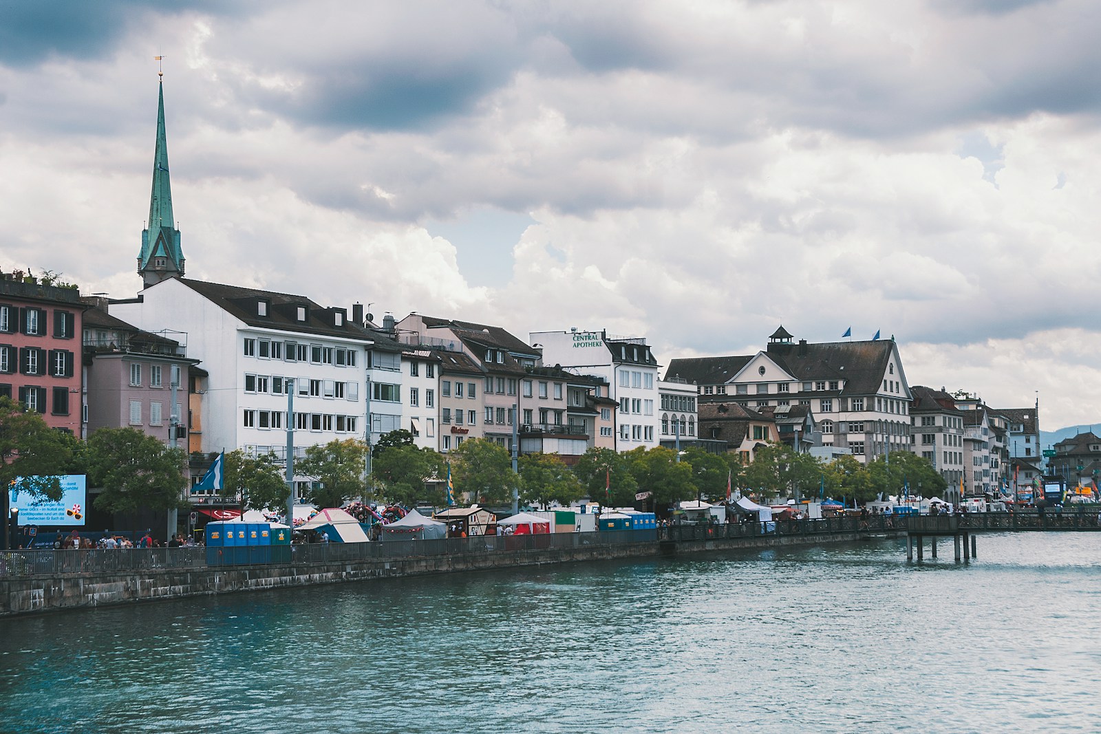 a body of water with buildings along it